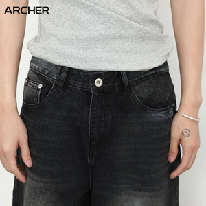 <span class=keywords><strong>Jeans</strong></span> da <span class=keywords><strong>Uomo</strong></span> Stile Americano Retrò di Tendenza a <span class=keywords><strong>Gamba</strong></span> Dritta e <span class=keywords><strong>Larga</strong></span> Versatili Tessuti e Traspiranti per la Primavera/Estate - Product Image 5