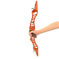 TOPOINT UNISON Poignée de tir à l'arc recurve, 25 pouces, ILF CNC en aluminium 6061-T6, pour droitier, orange, pour tir à l'arc de compétition