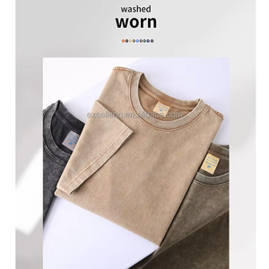 Kaos Rajut Oversize Unisex 100% Katun OEM Grosir, Sablon DTG, Berat, Cuci Asam, Vintage, Custom, Cepat Kering - Product Image 4