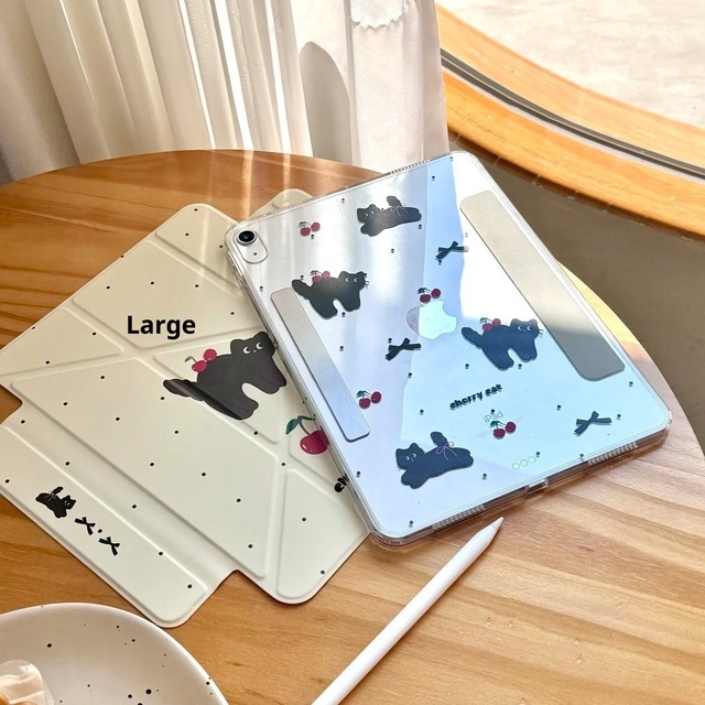 The Love Cherry Black Cat for IPad Pro Tablet case Mini6 Cartoon air Side Suction 10th Generation Y Folding 11-inch