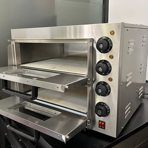Horno de Encimera de Doble Cubierta de Acero Inoxidable Comercial Más Vendido para Hornear <span class=keywords><strong>Pizza</strong></span>, Pan y Pasteles en Restaurantes y Cocinas - Product Image 1