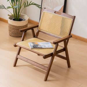 Chaise de salle à manger en bois massif de haute qualité, revêtement en rotin, écologique, pliable, design moderne pour la maison, le bureau, la salle à manger ZN 544 - Product Image 5