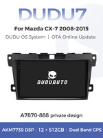 DUDUAUTO Autoradio Android avec écran tactile 2K, système 7870, résolution 1280*720, 12+512 Go pour Mazda CX-7 2008-2015