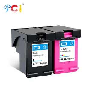 Pci 67xl 67 Xl Premium Black Revisied Color Inkjet Cartridge Hp67 Voor Hp Jaloezie 6000 Deskjet 1255 2700 Printer