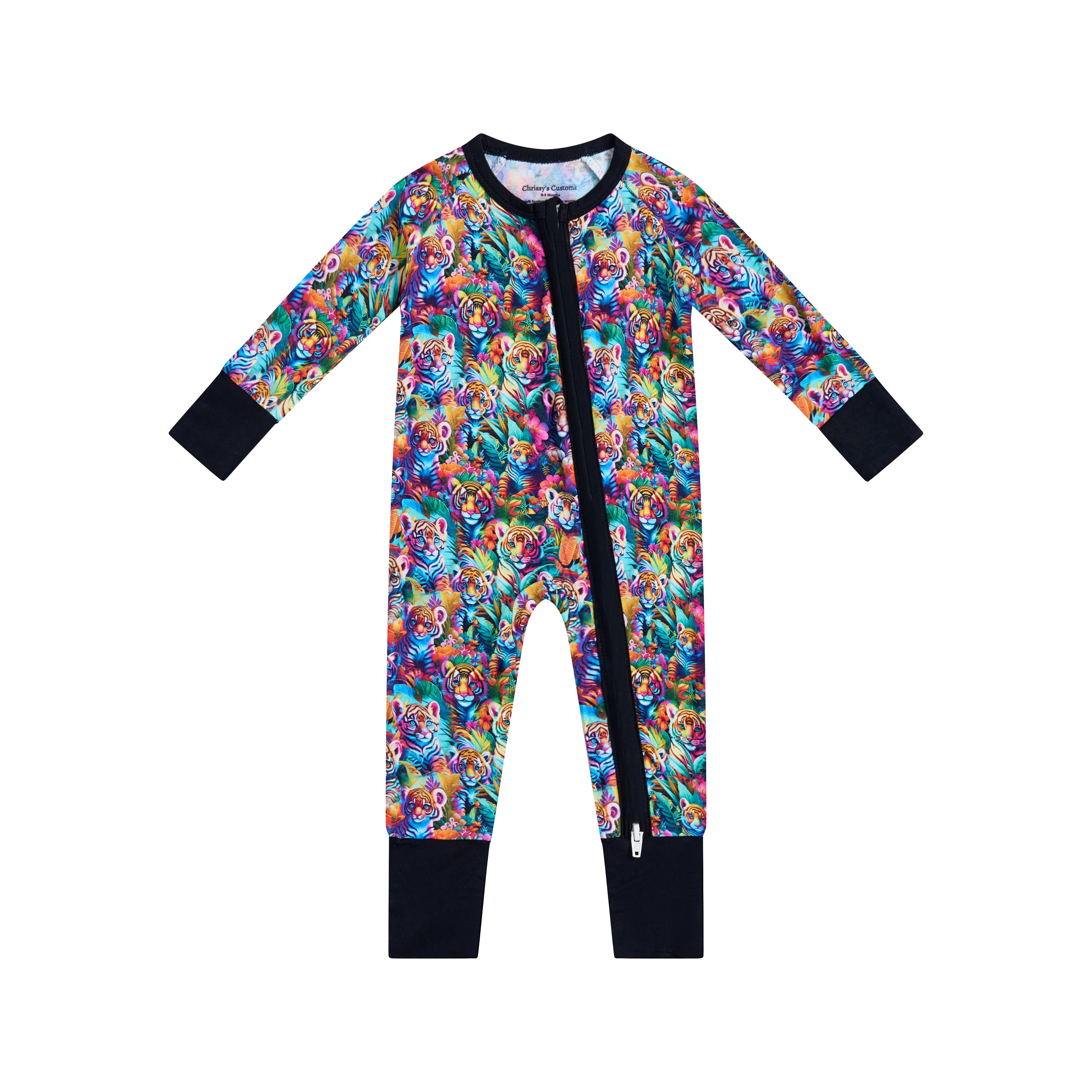 Custom Print Bamboo Fabric Newborn Baby Infant Zipper Clothes Onesie Rompers Bamboo Viscose Toddler Pajamas Sleeper Clothes
