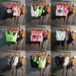 T-shirt a tubo femminile <span class=keywords><strong>Moda</strong></span> 2025 all'ingrosso senza cuciture Street Wear senza maniche lavorato a maglia corsetto Casual a costine nastro con nappe - Product Image 1