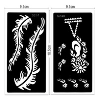 Kit de pochoir au henné auto-adhésif universel modèles d'art corporel réutilisables pour la décoration de papier de tatouages temporaires de transfert d'eau