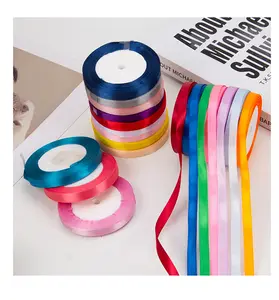 Hersteller Großhandel 1 cm Satinband Kleidung Geschenkverpackung Polyester Seidenband