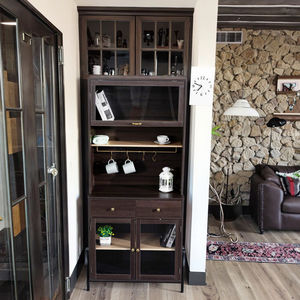 Современный Классический роскошный черный шкаф-буфет комплект элегантный дисплей высокий дизайн антикварные обеденные шкафы из деревянного материала - Product Image 1