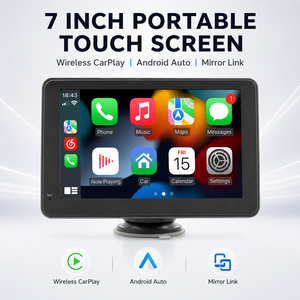 Écran tactile portable 7 pouces pour voiture, CarPlay sans fil, Android Auto, Mirror Link, support à ventouse - Product Image 1