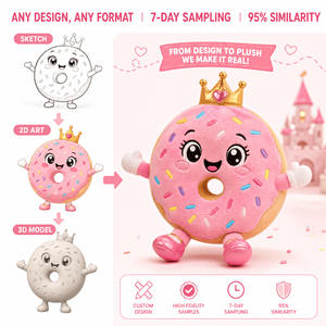 Peluche de Donut Personalizado con Forma de Mascota, Logotipo Personalizado, OEM, ODM, Juguete de Peluche, Regalo Promocional - Product Image 3