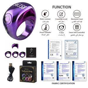 Anillo Zikr, contador digital de tasbih, recordatorio de oración musulmana, brújula Qibla, control por aplicación, alarma de vibración inalámbrica - Product Image 3