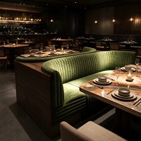 Banquette de restaurant incurvée en velours capitonné, canapé d'angle commercial pour café et salon