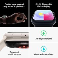 Pour Apple Watch Series 9 [GPS 41mm] Boîtier en aluminium rose avec bracelet sport rose M/L (Reconditionné) Modèle A2978 Garantie 90 jours Accéléromètre