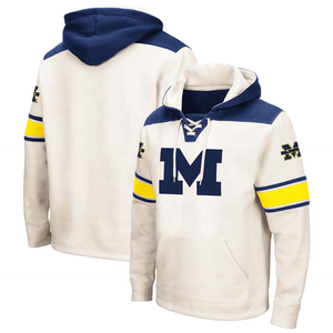 Sweat à capuche personnalisé de qualité supérieure pour le hockey, avec impression sérigraphique marine et lacets - Product Image 3