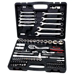 TOMAC 82pcs 1/4" 1/2" Dr Socket And Spanner Wrench Set Customized Quality Vehicle Repair Tools