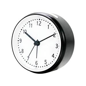 Horloge de bureau analogique silencieuse ronde noire minimaliste de 4 pouces avec lumière et fonction snooze pour maison moderne - Product Image 2