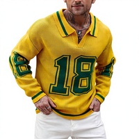 Pull en laine et viscose à manches longues pour homme, motif uni inspiré du basketball, décontracté, sportif, automne-hiver, ODM