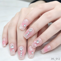 Faux ongles français faits main de luxe, durables, carrés, prêts à poser
