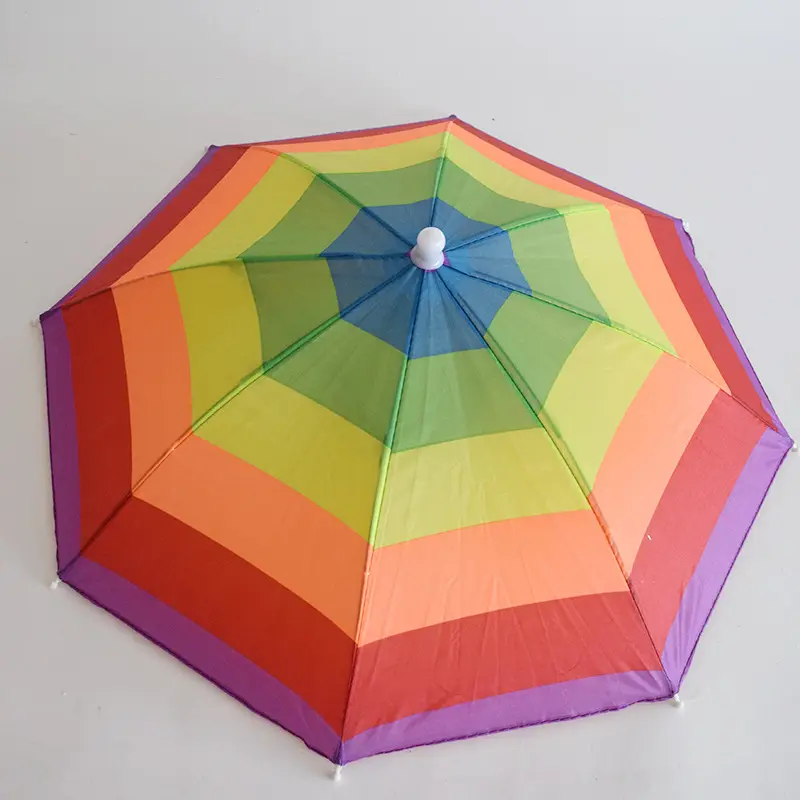 Mini paraguas para la lluvia, sombrilla para la cabeza al aire libre, colorida, para viaje