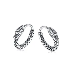 Boucles d'oreilles en acier inoxydable pour homme, bijoux à la mode, pendentif Dragon, vente en gros, quantité minimale de commande