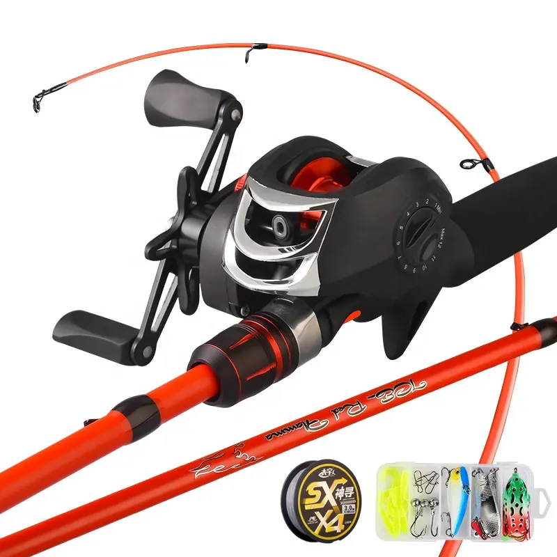 1.8M,2.1M ชุดก้านตกปลาและ Reel Combo คาร์บอนไฟเบอร์ตกปลา Rod Combo ชุดสาย Lure