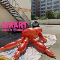 Modèle de crabe gonflable réaliste pour la décoration d'activités commerciales en supermarché, animal marin gonflable pour l'affichage en place publique