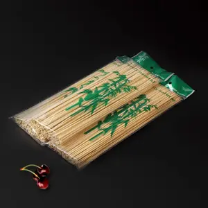 Biodegradabile 30cm 35cm 40cm Kebab rotondo Bbq bastoncini di bambù spiedini di bambù