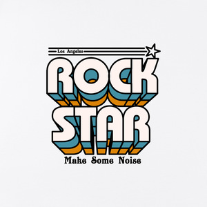 Camiseta Blanca de Cuello Redondo Rock Star, 100% Algodón, Manga Jersey para Mujer, Impresión Serigráfica Regular Q120 - Product Image 1