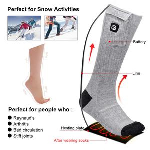 Chaussettes de sport personnalisées OEM Coolmax noires, chaussettes thermiques chauffantes pour hommes et femmes, taille L - Product Image 6