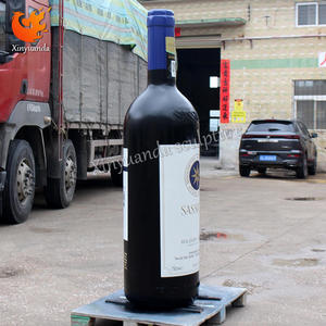 Escultura de Botella de Vino Pintada Artísticamente de Fibra de Vidrio de Gran Tamaño, Decoración Exterior para Tiendas, Modelo Único de Botella de Vino - Product Image 5
