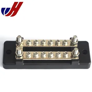 6 Way Battery power post junction block Negative distribution block bus bar with cover