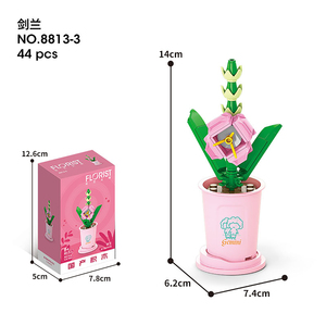 Ensembles de blocs de construction en forme de fleurs, plante en pot avec boîte cadeau, ensembles de briques MOC, ensembles de bricolage pour enfants, jouets éducatifs pour enfants 8813 - Product Image 4