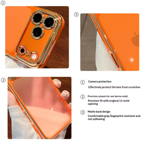 Custodia per Telefono con Protezione per Obiettivo Fotocamera Bicolore Elettroplaccata per <span class=keywords><strong>iPhone</strong></span> <span class=keywords><strong>13</strong></span> 14 15 16 17 <span class=keywords><strong>Pro</strong></span> Max, <span class=keywords><strong>Cover</strong></span> Posteriore in <span class=keywords><strong>Silicone</strong></span> Morbido Antiurto - Product Image 6
