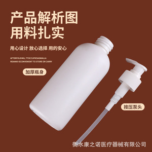 Botella dosificadora redonda blanca de 300 ml y 500 ml, dispensador manual de plástico para jabón de manos, loción, gel de ducha y champú. - Product Image 3