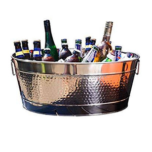 Champagne Cooler Wine Beer <b>Ice</b> <b>Bucket</b> Hammered <b>Ice</b> <b>Bucket</b> Hammered <b>Beverage</b> <b>Tub</b> Catering Tabletop <b>Tub</b> - Product Image 2