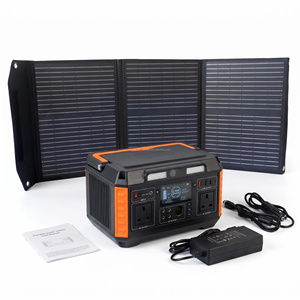 Factory Wholesale 600W 520Wh <b>UK</b> Plug Portable Power Station Kit 100W Foldable Solar Panel Solar Generator For <b>UK</b> Distributors - Product Image 1