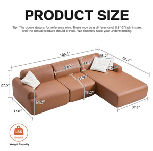 Los Mejores Artículos para Revender: Sofá Seccional en Forma de L de Tres Plazas, Estilo Único, Relleno de Esponja y Tela, para Apartamentos y Villas - Product Image 6