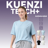 T-shirt pour femme Kuenzi à manches courtes, anti-boulochage, absorbant la transpiration, poids lourd 250 GSM, tissu antibactérien 7A, sensation de fraîcheur