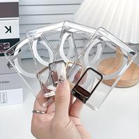 Porte-cartes magnétique transparent avec support métallique, support de téléphone magnétique transparent 3-en-1 pour utilisation quotidienne et visualisation sur bureau