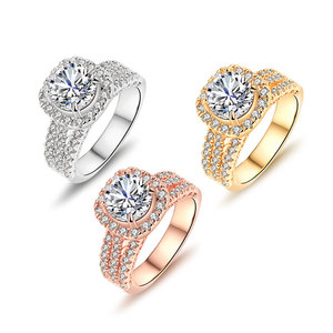 <span class=keywords><strong>KABA</strong></span> Schmuck Europäischer und Amerikanischer Beliebter Verlobungsring mit Zirkon Mikro-Einlage Vergoldeter Ring - Product Image 1