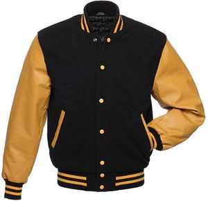 Chaqueta universitaria de béisbol informal holgada para hombre con logotipo personalizado, Camiseta deportiva verde y azul con procesamiento recubierto de cuello levantado - Product Image 4