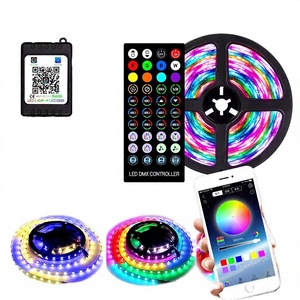 شريط إضاءة <span class=keywords><strong>LED</strong></span> بطول 32 قدم (10 أمتار) بجهد 24 فولت و18 مصباح <span class=keywords><strong>LED</strong></span> لكل متر، متعدد الألوان مع تحكم عن بعد وتطبيق، تصنيف IP65، معتمد من CE/FCC لديكور المنزل والحديقة - Product Image 4