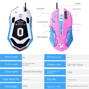 Souris de jeu pour droitier, capteur optique, rétroéclairée, USB, accessoires informatiques pour jeux <span class=keywords><strong>LOL</strong></span> et PUBG, en stock - Product Image 3