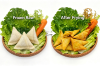 Pâtisserie Halal Surgelée au Curry, Emballée en Boîte, IQF, Exportation Usine, Vente en Gros, Snack Croustillant, Fournisseur OEM pour Services Alimentaires, Marque Privée