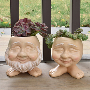 Figuras de Resina con Forma de Rostro, Estilo Nuevo, Personalizadas, para Jardinería de Suculentas, Decoración Ecológica para el Hogar y el Jardín - Product Image 3