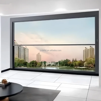 Ventana Corredera Vertical Automática Inteligente con Elevación Eléctrica, Moderna, Insonorizada, Resistente al Viento, de Doble Vidrio y Aleación de Aluminio con Motor