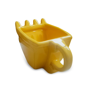 Tasse à café 3D en forme d'excavatrice en céramique tasse de nouveauté seau d'excavatrice tasse à thé en grès avec poignées - Product Image 3