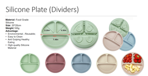 <span class=keywords><strong>Assiette</strong></span> bébé en silicone colorée ODM/OEM avec ventouse et compartiments pour aliments complémentaires, design mignon - Product Image 5