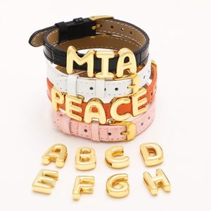 Bracelet de montre en laiton doré fait à la main avec initiales en forme de bulles, 26 lettres anglaises, pour femmes et hommes, bijoux personnalisés tendance - Product Image 2